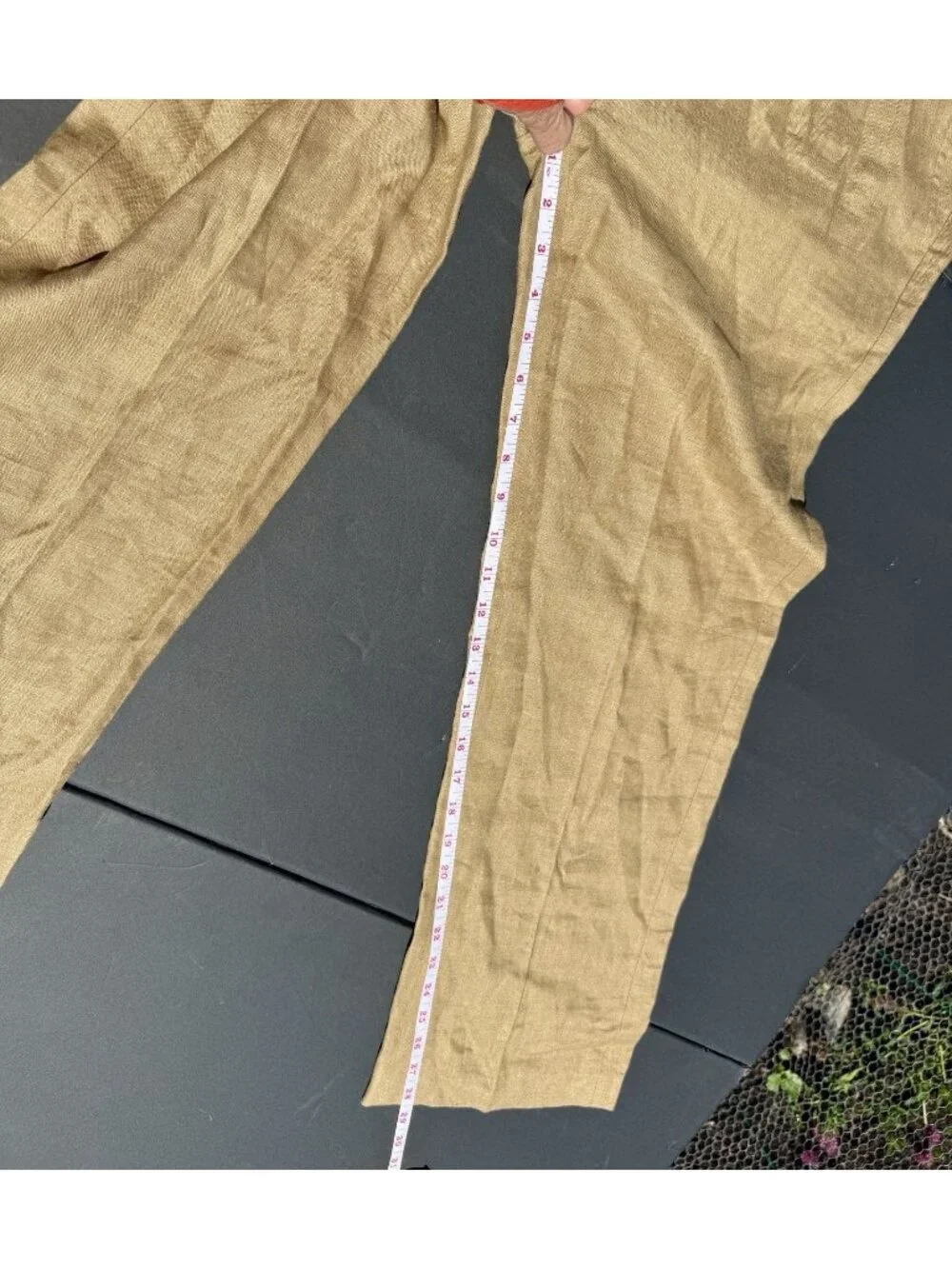 BANANA REPUBLIC 100% Linen Pants SIZE 0 Light Brown Pleated Trouser Wide Leg